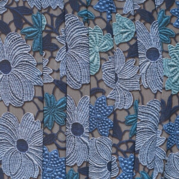 SunaUna レースプリント花柄ワンピース40(L)ブルー スーナウーナ