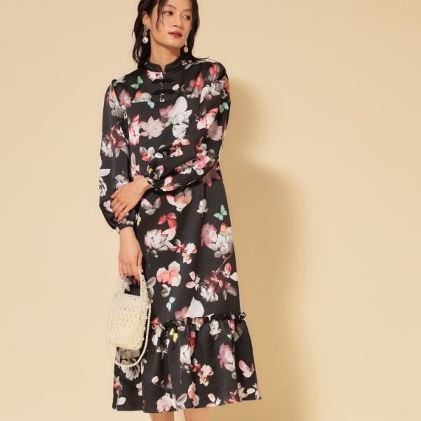 スーナウーナ（SunaUna）/【COLLECTION LINE】チャイナ花柄ワンピース