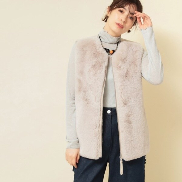 スーナウーナ（SunaUna）/【3色展開】フェイクファーベスト