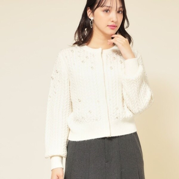 スーナウーナ（SunaUna）/【COLLECTION LINE】パール調カーデ