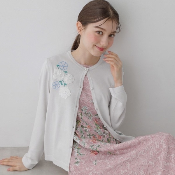 スーナウーナ（SunaUna）/【SS〜Lサイズ展開／フラワー刺繍】クラフトニット