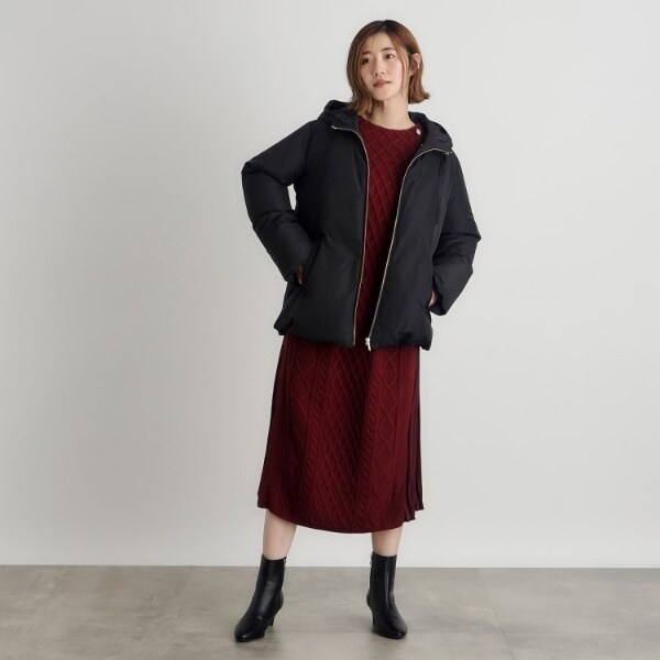 グローブ（grove）/撥水・ステッチレスミドルダウン ダウンコート