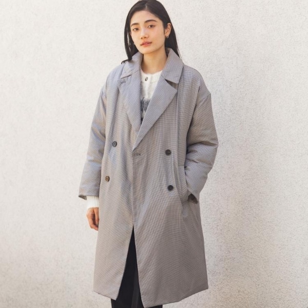 グローブ（grove）/すっきり見え、ステッチレス中綿コート