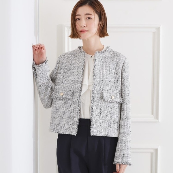 グローブ（grove）/ショートツイードジャケット