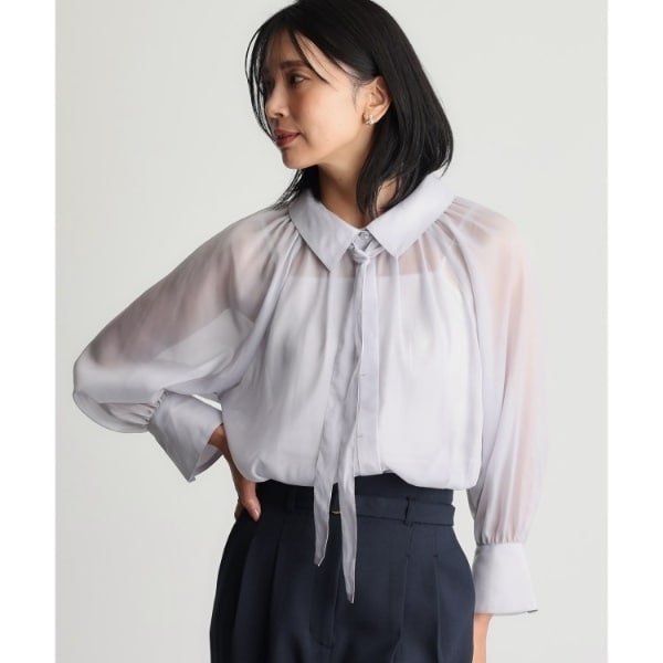 ザ ショップ ティーケー（THE SHOP TK）/【ONOFF活躍セレモニー通勤】タイ付きラメジョーゼットシャツ洗えるの通販は