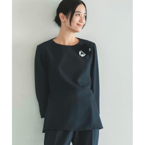 ザ ショップ ティーケー（THE SHOP TK）/【ONOFF活躍セレモニー通勤】杢調カルゼペプラムブラウス洗えるの通販は