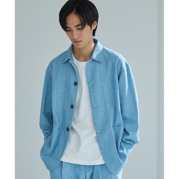 【NEW】ザ ショップ ティーケー（THE SHOP TK）/綿麻デニムカバーオール　セットアップ可の通販は 11,000円