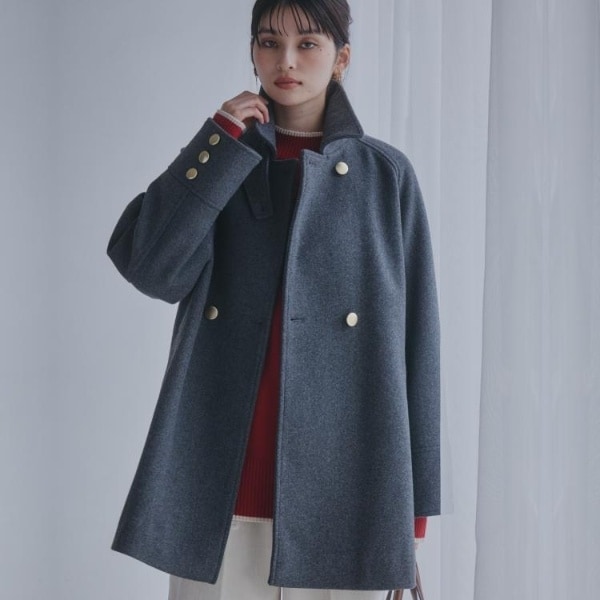 ザ ショップ ティーケー（THE SHOP TK）/クラシカルな装い ウールライクスタンドカラーコート