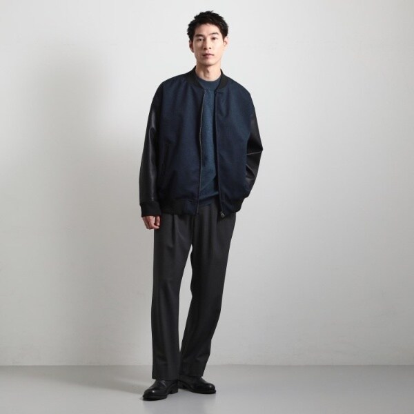 ザ ショップ ティーケー（THE SHOP TK）/【1ランク上の大人カジュアルに】異素材コンビ リブブルゾン_8