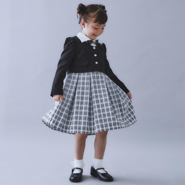 ザ ショップ ティーケー（THE SHOP TK）/【120−1303点セット】ジャケット＆チェックワンピース入園・卒園・入学
