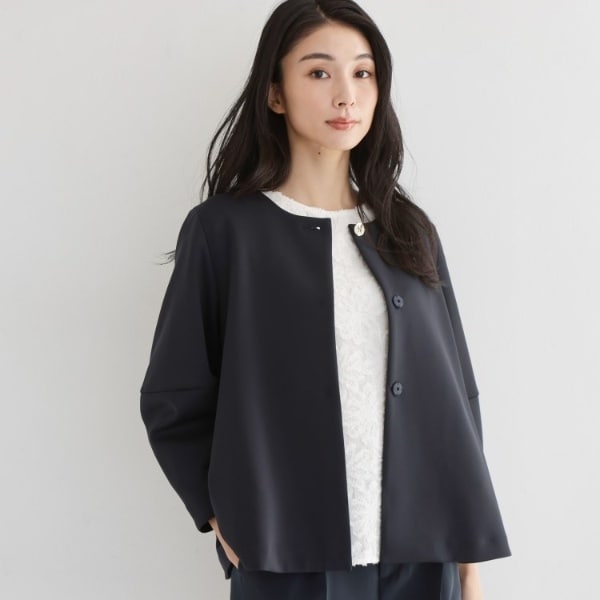 ザ ショップ ティーケー（THE SHOP TK）/【通勤・セレモニー】ノーカラーダンボールジャケット