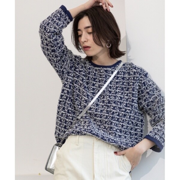 オペークドットクリップ（OPAQUE．CLIP）/ツイードライクニット【洗濯機洗い可】