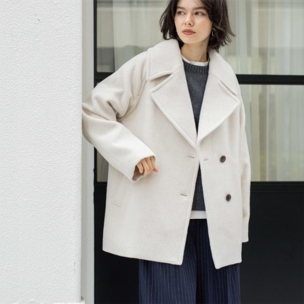 オペークドットクリップ（OPAQUE．CLIP）/カシミヤブレンドウールミドルピーコート