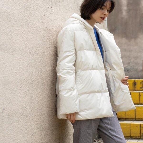 オペークドットクリップ（OPAQUE．CLIP）/撥水フードミドルダウンコート【防風抗菌防臭洗濯機OK】《S〜LL》