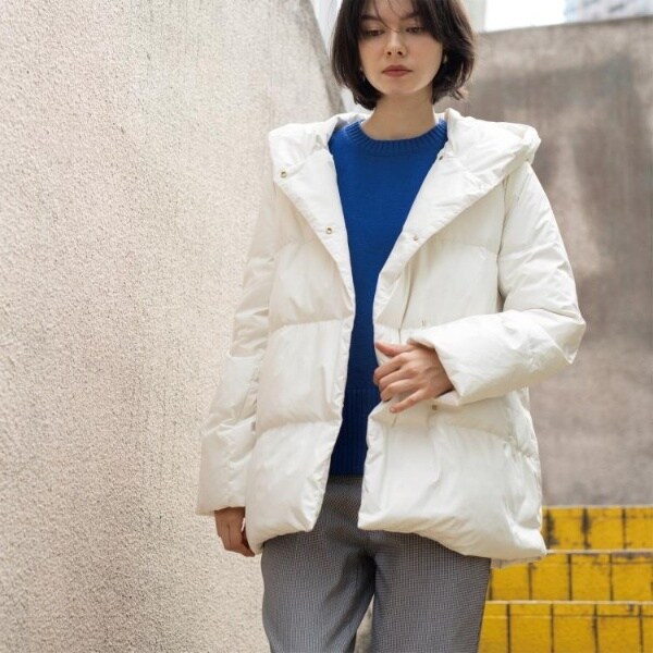 オペークドットクリップ（OPAQUE．CLIP）/撥水フードミドルダウンコート【防風抗菌防臭洗濯機OK】《S〜LL》