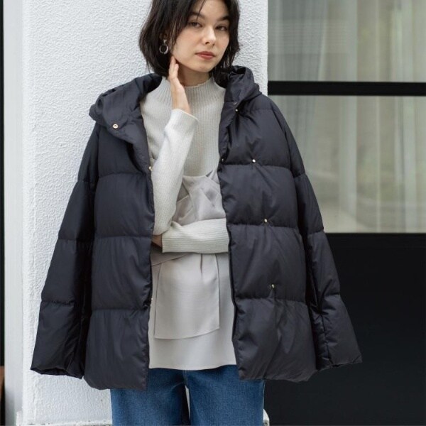 オペークドットクリップ（OPAQUE．CLIP）/撥水フードミドルダウンコート【防風抗菌防臭洗濯機OK】《S〜LL》