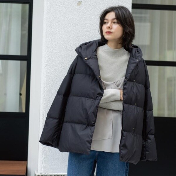 オペークドットクリップ（OPAQUE．CLIP）/撥水フードミドルダウンコート【防風抗菌防臭洗濯機OK】《S〜LL》