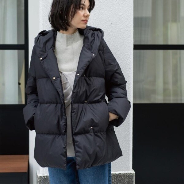 オペークドットクリップ（OPAQUE．CLIP）/撥水フードミドルダウンコート【防風抗菌防臭洗濯機OK】《S〜LL》