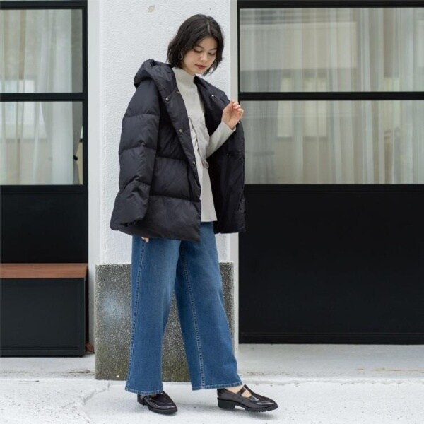 オペークドットクリップ（OPAQUE．CLIP）/撥水フードミドルダウンコート【防風抗菌防臭洗濯機OK】《S〜LL》