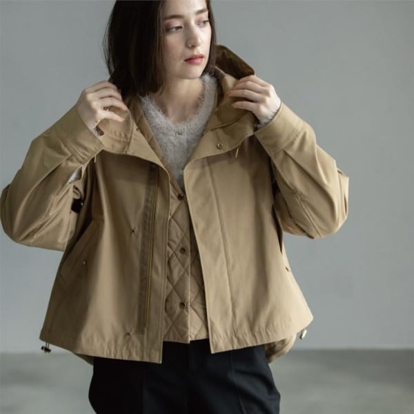 オペークドットクリップ（OPAQUE．CLIP）/《ツインセット》マウンテンパーカー×キルティングベストライナー【撥水洗濯機OK】