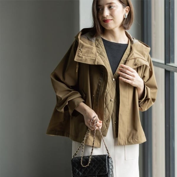 オペークドットクリップ（OPAQUE．CLIP）/《ツインセット》マウンテンパーカー×キルティングベストライナー【撥水洗濯機OK】