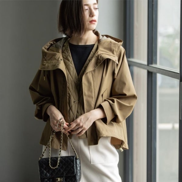 オペークドットクリップ（OPAQUE．CLIP）/《ツインセット》マウンテンパーカー×キルティングベストライナー【撥水洗濯機OK】