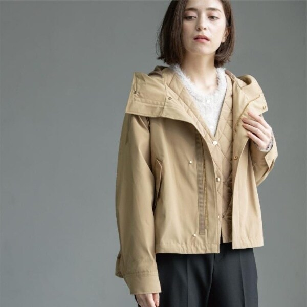 オペークドットクリップ（OPAQUE．CLIP）/《ツインセット》マウンテンパーカー×キルティングベストライナー【撥水洗濯機OK】