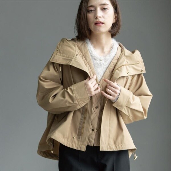 オペークドットクリップ（OPAQUE．CLIP）/《ツインセット》マウンテンパーカー×キルティングベストライナー【撥水洗濯機OK】