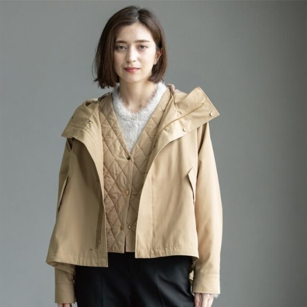 オペークドットクリップ（OPAQUE．CLIP）/《ツインセット》マウンテンパーカー×キルティングベストライナー【撥水洗濯機OK】