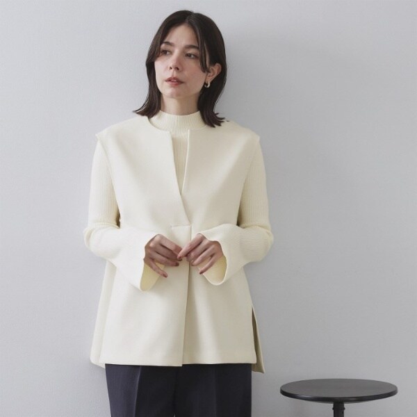 オペークドットクリップ（OPAQUE．CLIP）/《ツインセット》ベスト×リブニット【洗濯機OK】