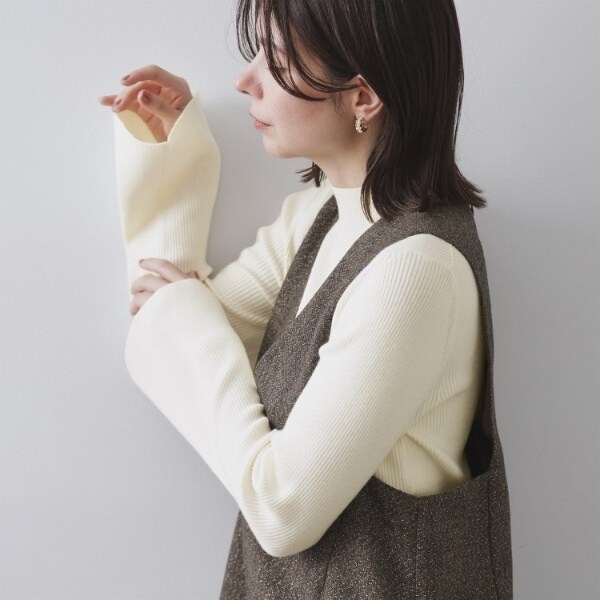 オペークドットクリップ（OPAQUE．CLIP）/《ツインセット》ベスト×リブニット【洗濯機OK】