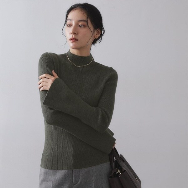 オペークドットクリップ（OPAQUE．CLIP）/《ツインセット》ベスト×リブニット【洗濯機OK】