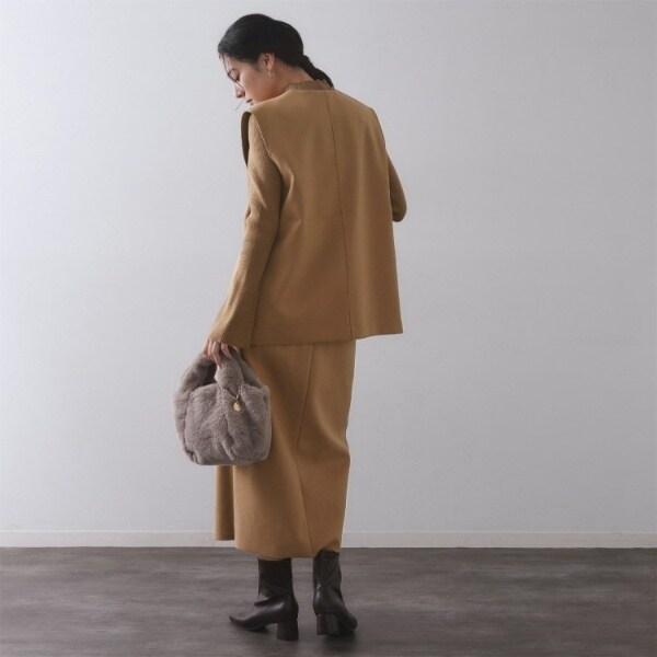 オペークドットクリップ（OPAQUE．CLIP）/《ツインセット》ベスト×リブニット【洗濯機OK】