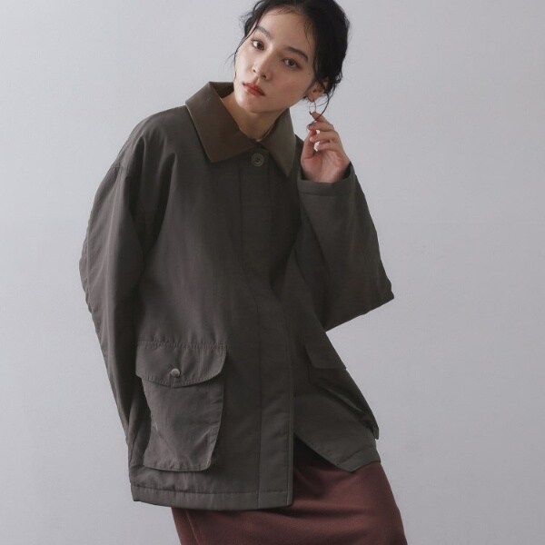 オペークドットクリップ（OPAQUE．CLIP）/《CLASSY掲載》ステンカラー中綿コート【洗濯機OK】