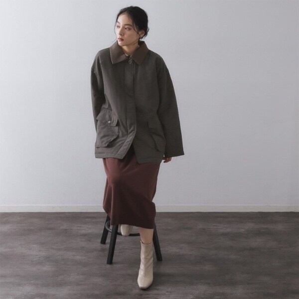 オペークドットクリップ（OPAQUE．CLIP）/《CLASSY掲載》ステンカラー中綿コート【洗濯機OK】