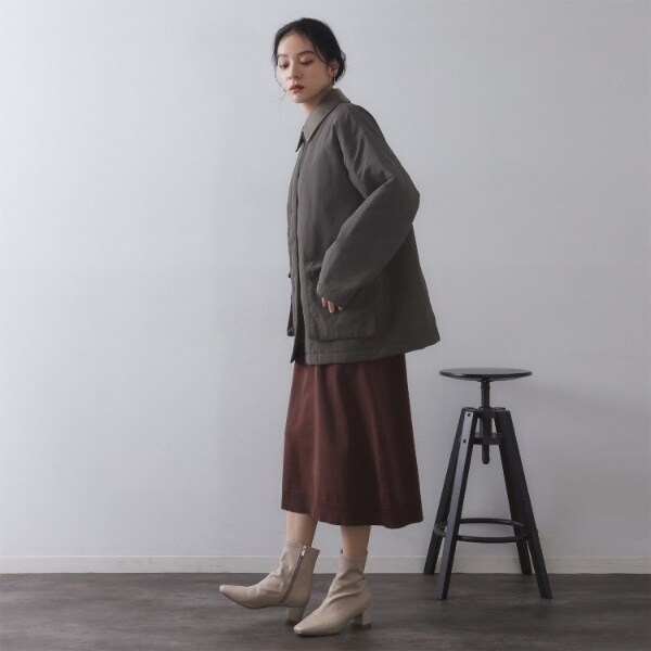 オペークドットクリップ（OPAQUE．CLIP）/《CLASSY掲載》ステンカラー中綿コート【洗濯機OK】