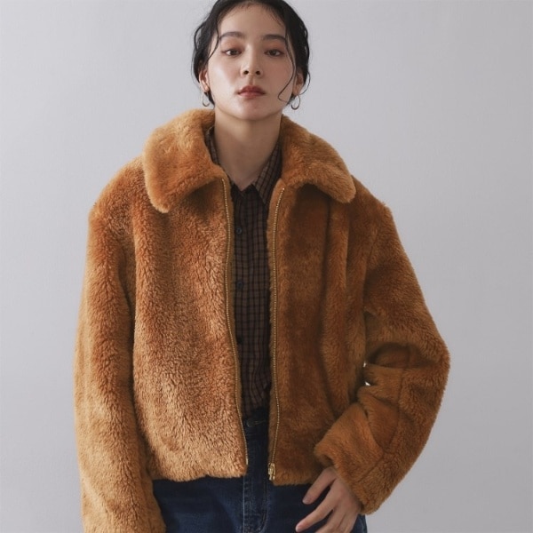 オペークドットクリップ（OPAQUE．CLIP）/ステンカラーボアブルゾン【洗える】