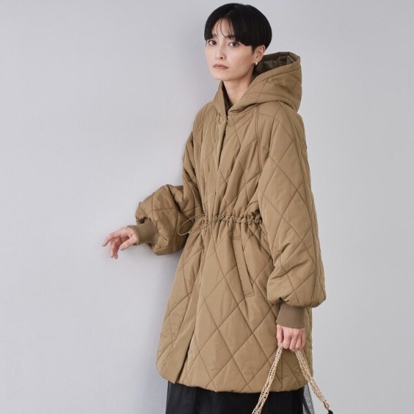 オペークドットクリップ（OPAQUE．CLIP）/撥水キルティングロングコート【洗える】