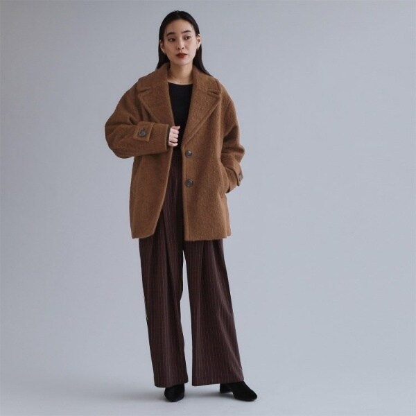 オペークドットクリップ（OPAQUE．CLIP）/【es】《Mapel／マペル》シャギーミドルコート