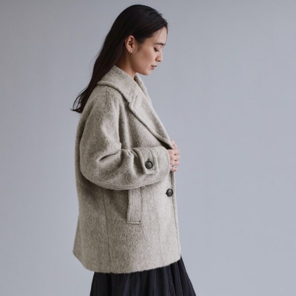 オペークドットクリップ（OPAQUE．CLIP）/【es】《Mapel／マペル》シャギーミドルコート