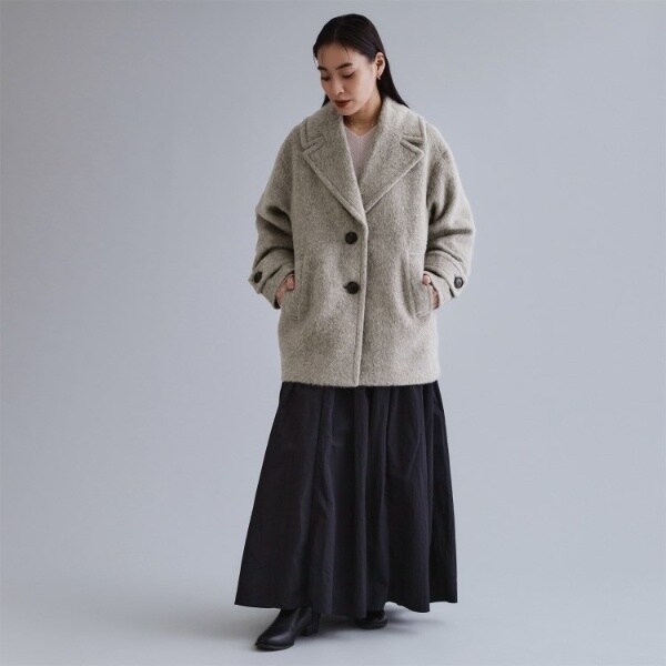 オペークドットクリップ（OPAQUE．CLIP）/【es】《Mapel／マペル》シャギーミドルコート