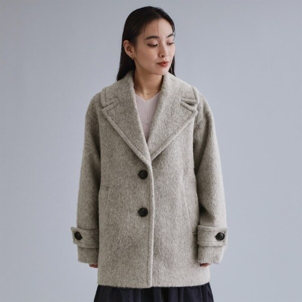 オペークドットクリップ（OPAQUE．CLIP）/【es】《Mapel／マペル》シャギーミドルコート