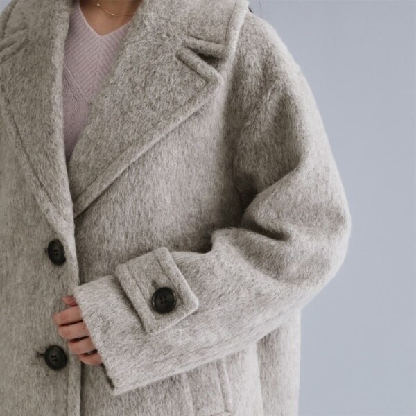 オペークドットクリップ（OPAQUE．CLIP）/【es】《Mapel／マペル》シャギーミドルコート