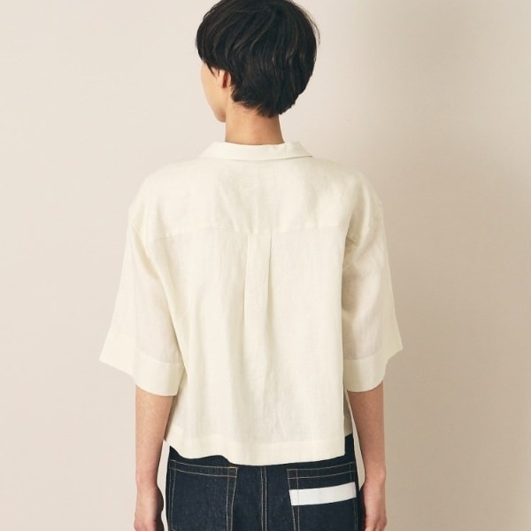 ル グラジック le glazik オープン カラー シャツ IVORY LE GLAZIK | オープンカラー半袖シャツ WOMEN（シャツ/ブラウス