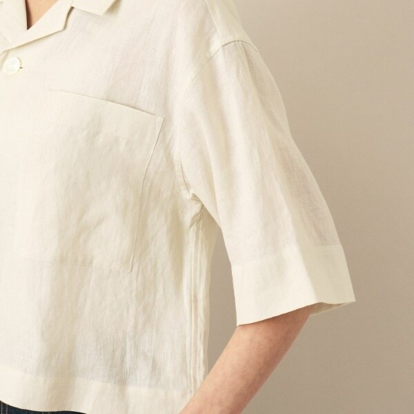 ル グラジック le glazik オープン カラー シャツ IVORY LE GLAZIK | オープンカラー半袖シャツ WOMEN（シャツ/ブラウス