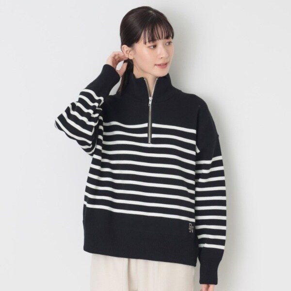 デッサン（Dessin）/【ユニセックス・洗える】ハーフジップボーダーニットの通販は 6,600円