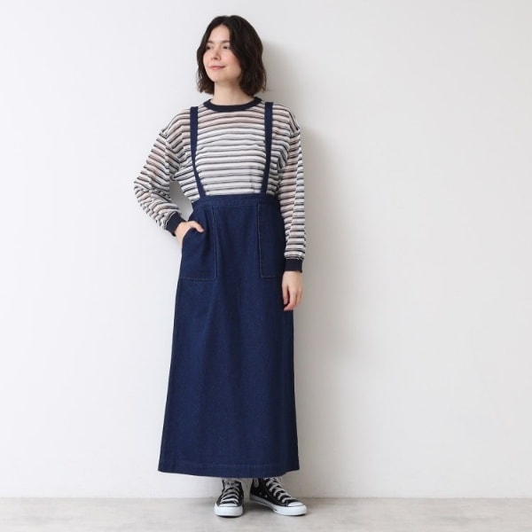 デッサン（Dessin）/【洗える・後ろゴム】サスペンダー付デニムスカート（S〜L）の通販は 8,799円
