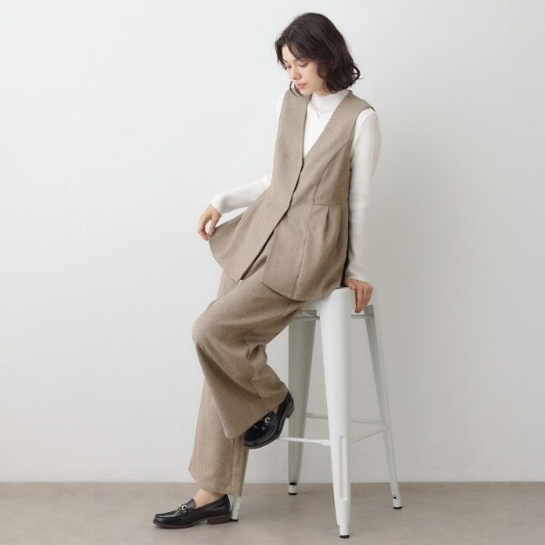 デッサン（Dessin）/【2点セットウエストゴム洗える】ツイストクロスセットアップ