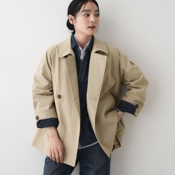 デッサン（Dessin）/【撥水・洗える】スタンドカラートレンチジャケット