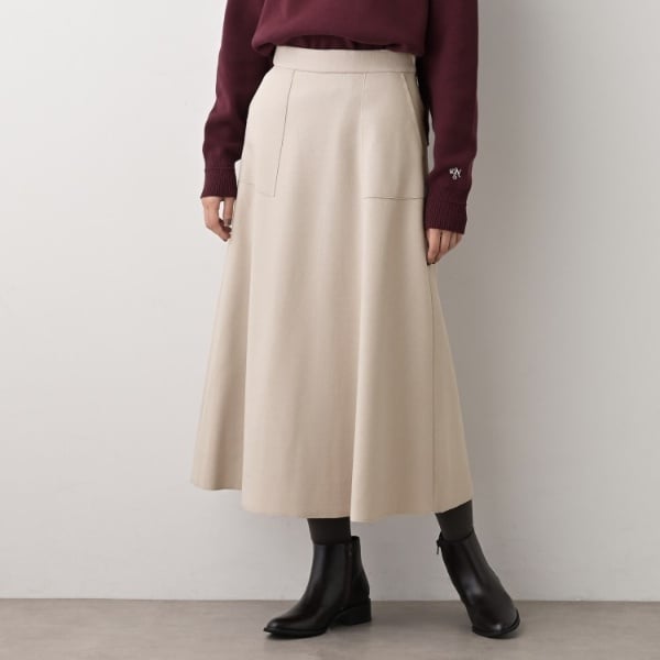 【NEW】デッサン（Dessin）/メルトンジャージフレアスカート